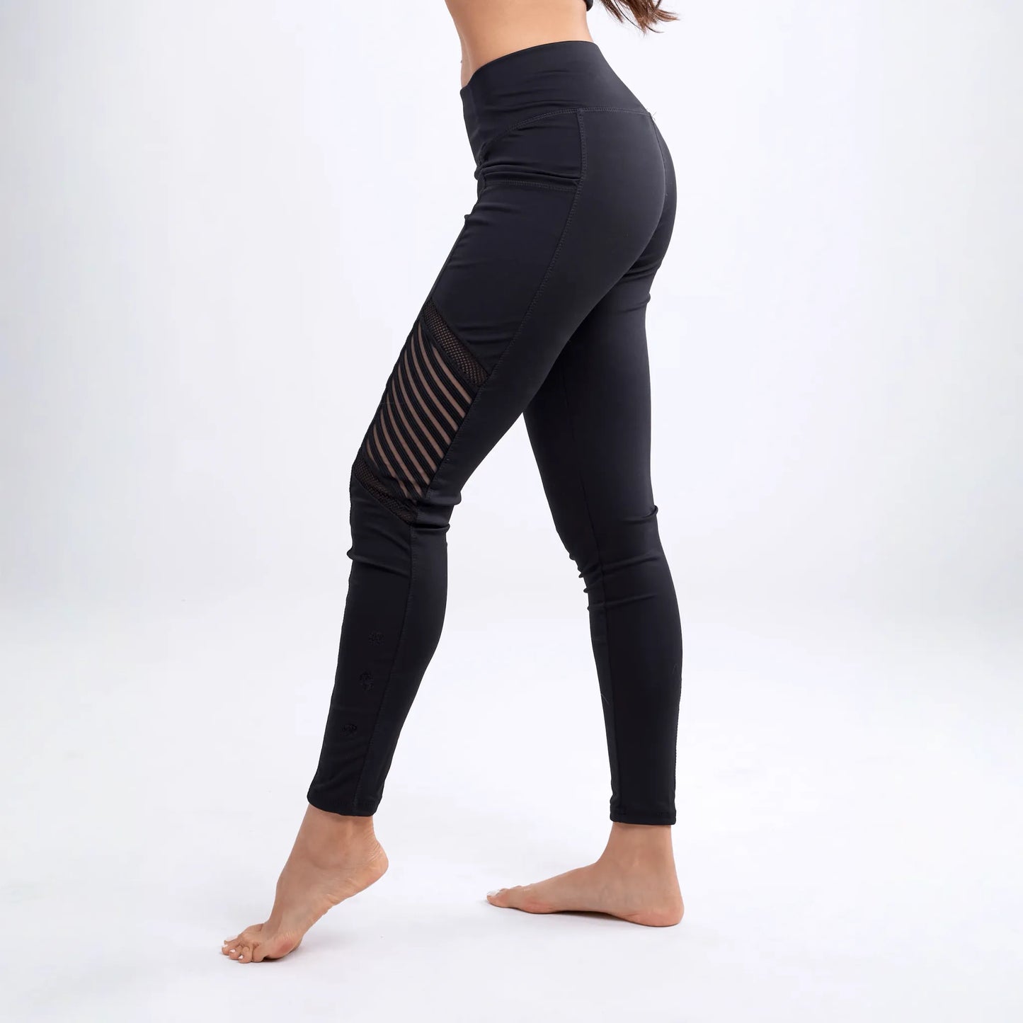 JupiterGear High-Waisted Pilates Leggings with Side Pockets & Mesh Panels
