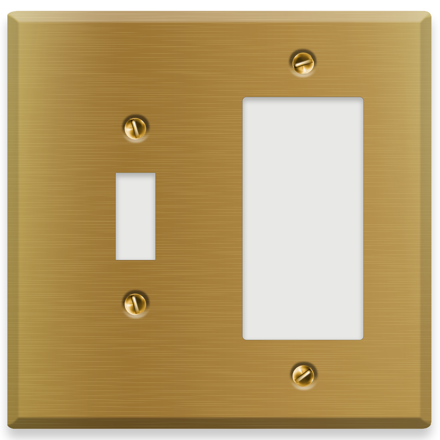 2-Gang Satin Brass Toggle / Decora Switch Cover