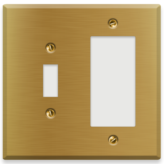 2-Gang Satin Brass Toggle / Decora Switch Cover