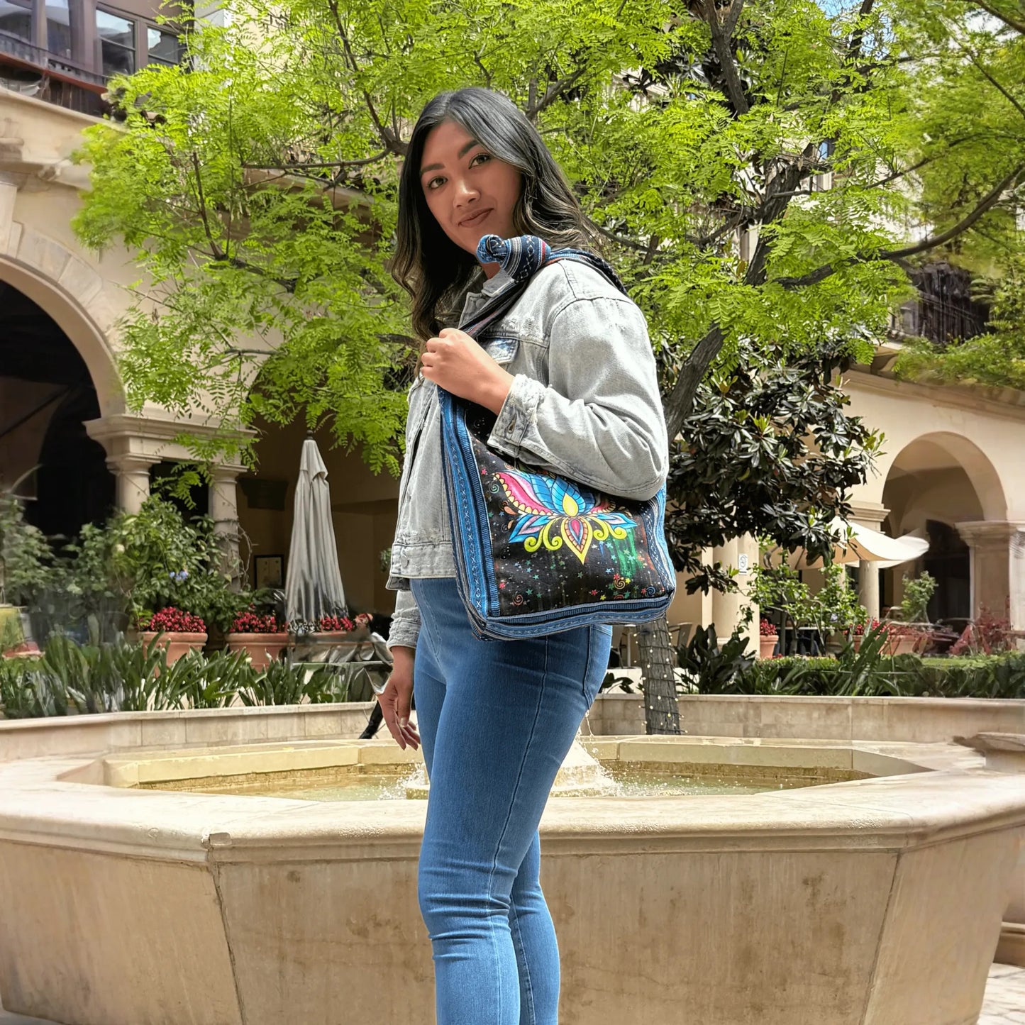 Kathmandu Collection Lotus Handmade Hobo Bag