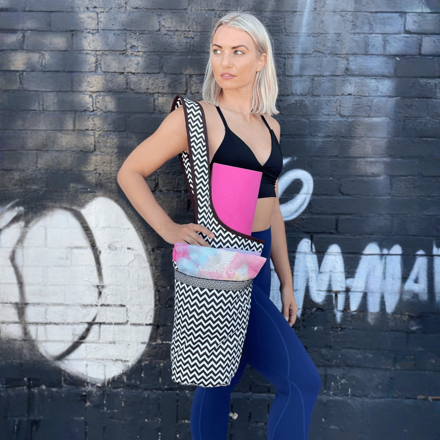 JupiterGear Yoga Mat Carrying Tote Bag with Large Pockets