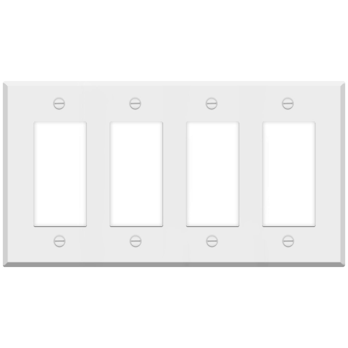 4 Gang White Metal Decora® Style Rocker GFCI Switch Wall Plate Cover