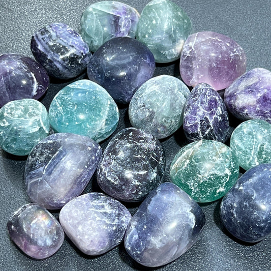 Rainbow Fluorite Crystal Tumbled Stones (By The Piece or Pound) Wholesale