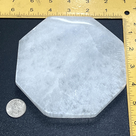Large Selenite Crystal Octagon Plate (5 Inches) Gemstone Decor Carving Supply