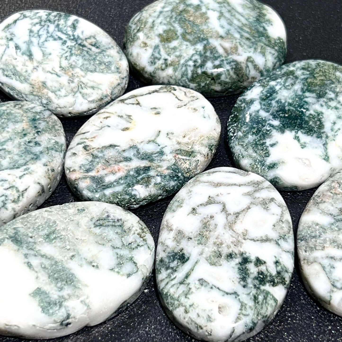 Tree Agate Cabochons Mixed Shapes And Sizes Bulk Wholesale Gemstone Jewelry Supply