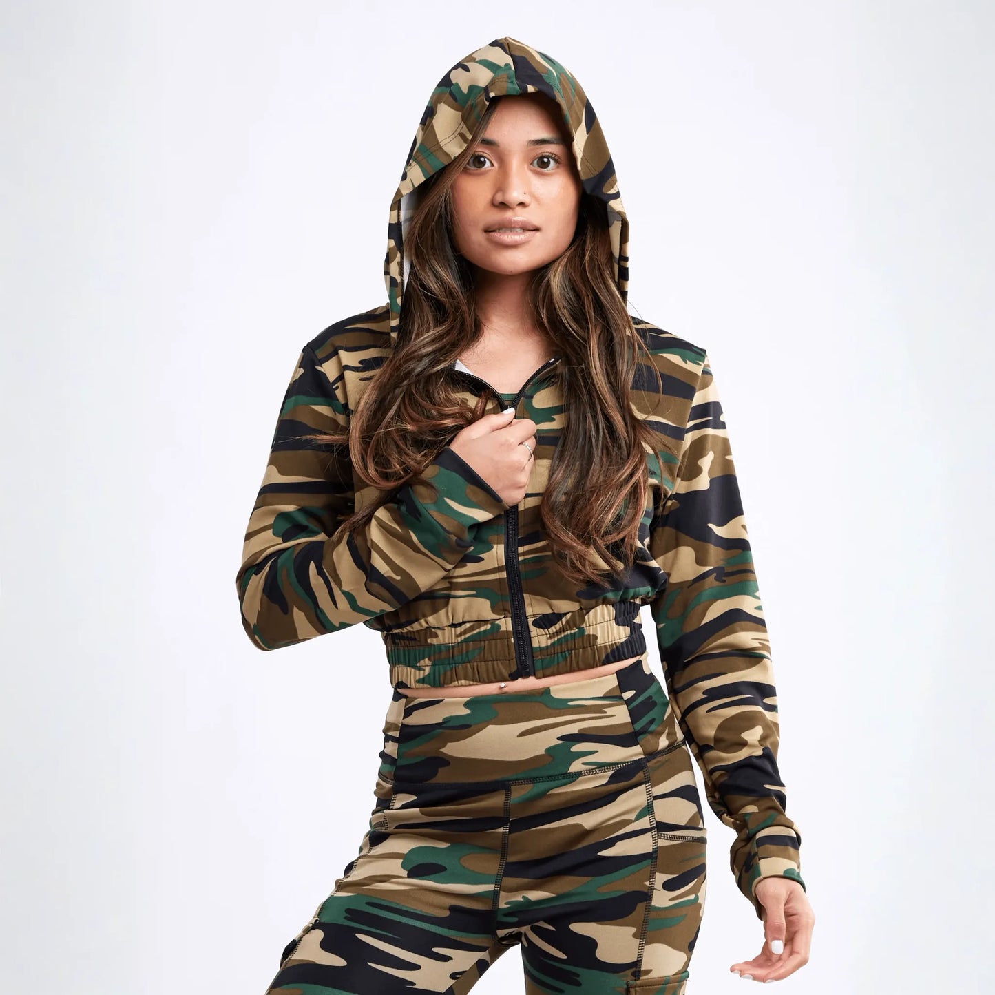 JupiterGear Athletic Zip-Up Crop Hoodie Jacket