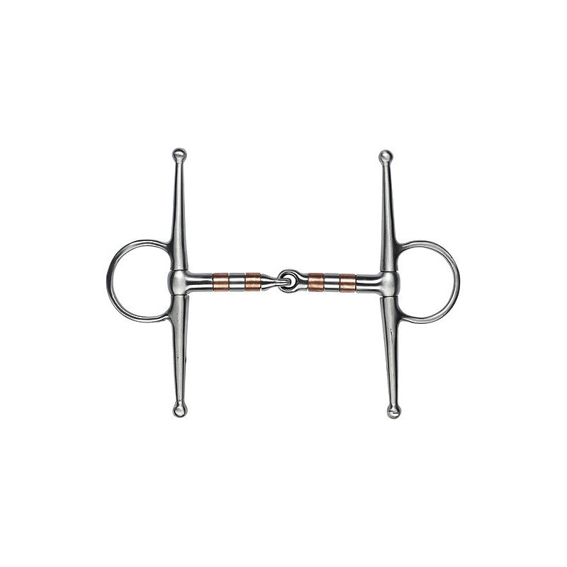 Feeling Satin Finish Stainless Steel Eggbutt Snaffle with Full Cheeks, with Rollers