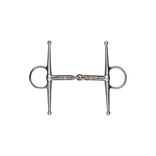 Feeling Satin Finish Stainless Steel Eggbutt Snaffle with Full Cheeks, with Rollers
