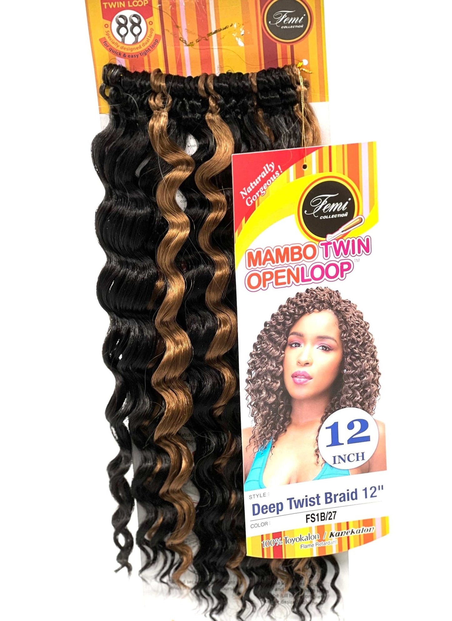 FEMI Collection Mambo Twin Open Loop Deep Twist Braid 12''
