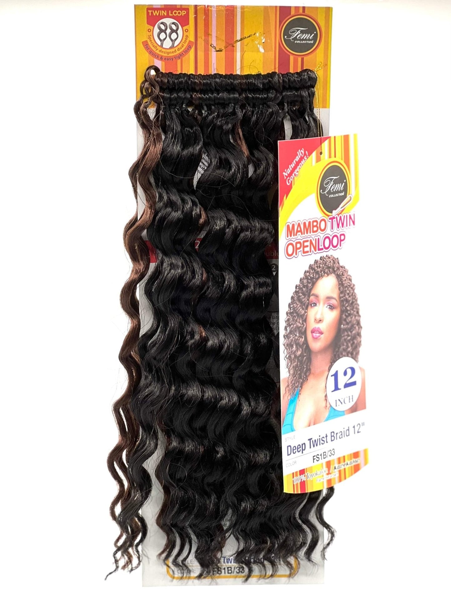 FEMI Collection Mambo Twin Open Loop Deep Twist Braid 12''