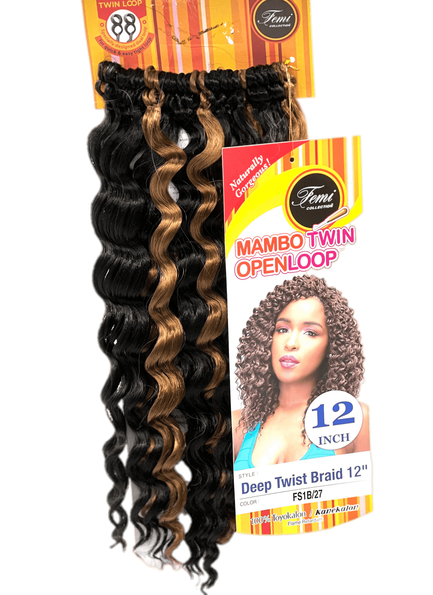 FEMI Collection Mambo Twin Open Loop Deep Twist Braid 12''