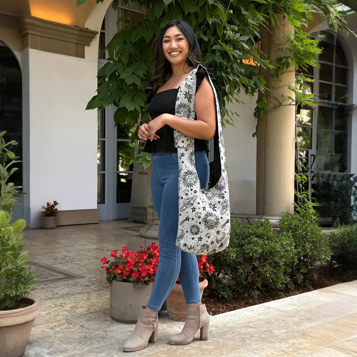 Kathmandu Collection Celestial Print Hobo Bag
