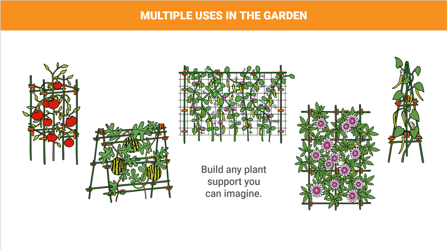 Twenty (20) Strong Steel Garden Stakes (available in lengths of:  3', 4', 5', and 6') All plant sticks are 7/16" diameter. Extra Grabby Coating