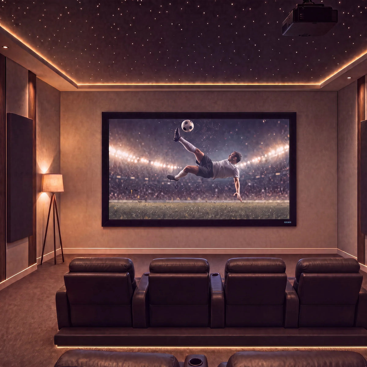 QualGear 120-In 16:9 Fixed Frame Projector Screen, Acoustic White, 1.0 Gain, QG-PS-FF6-169-120-A - 🆕 New Arrivals, All Products, 🖥️ Electronics, 🖥️ Video Equipment - Little Red General Store