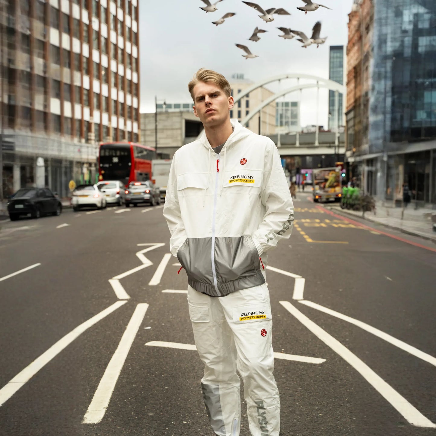 Happy Pockets Jogger (White)