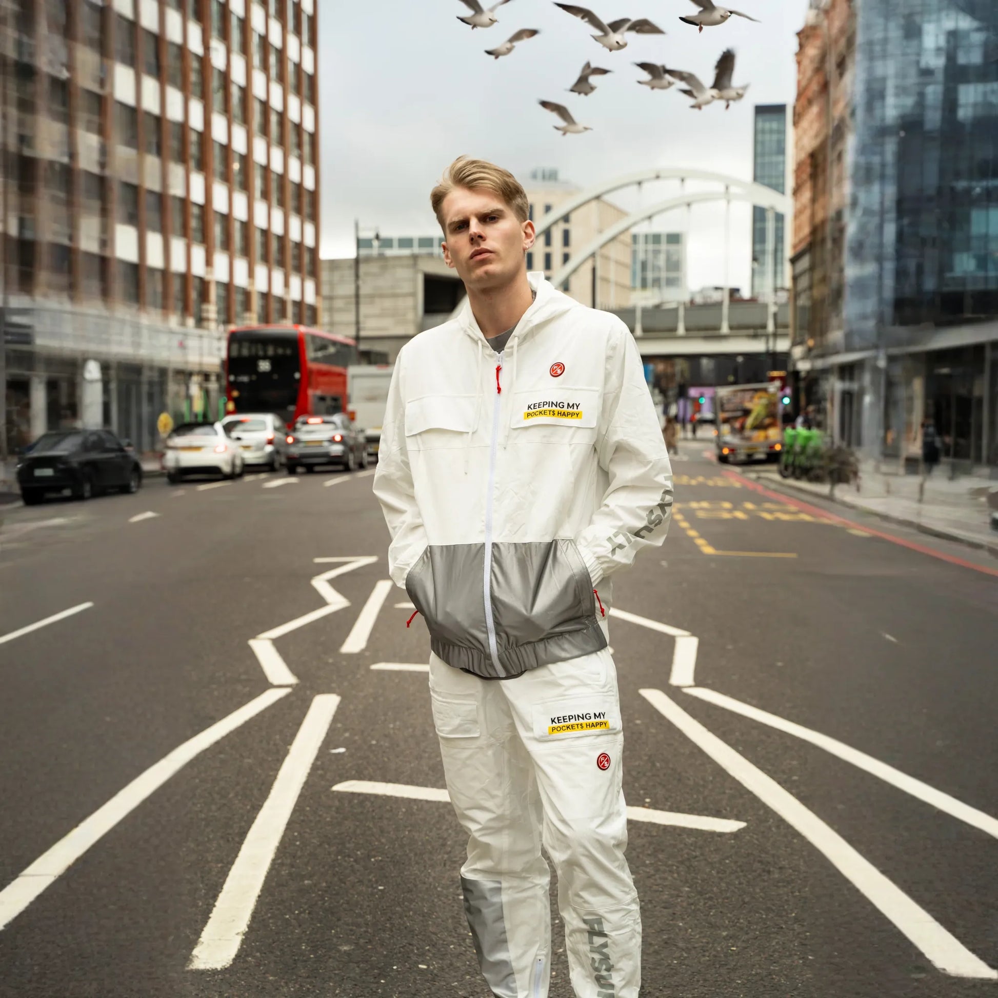 Happy Pockets Jogger (White)