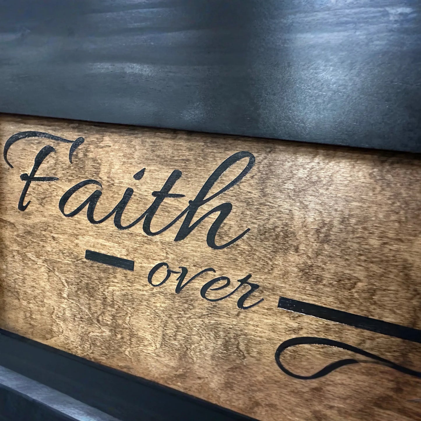 Faith Over Fear Decorative Wall-Mounted Secure Gun Cabinet