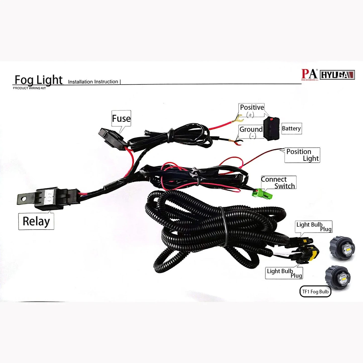 LED Fog Lights Assembly Fit for 2020~ Toyota Corolla Cross with Wiring & Switch
