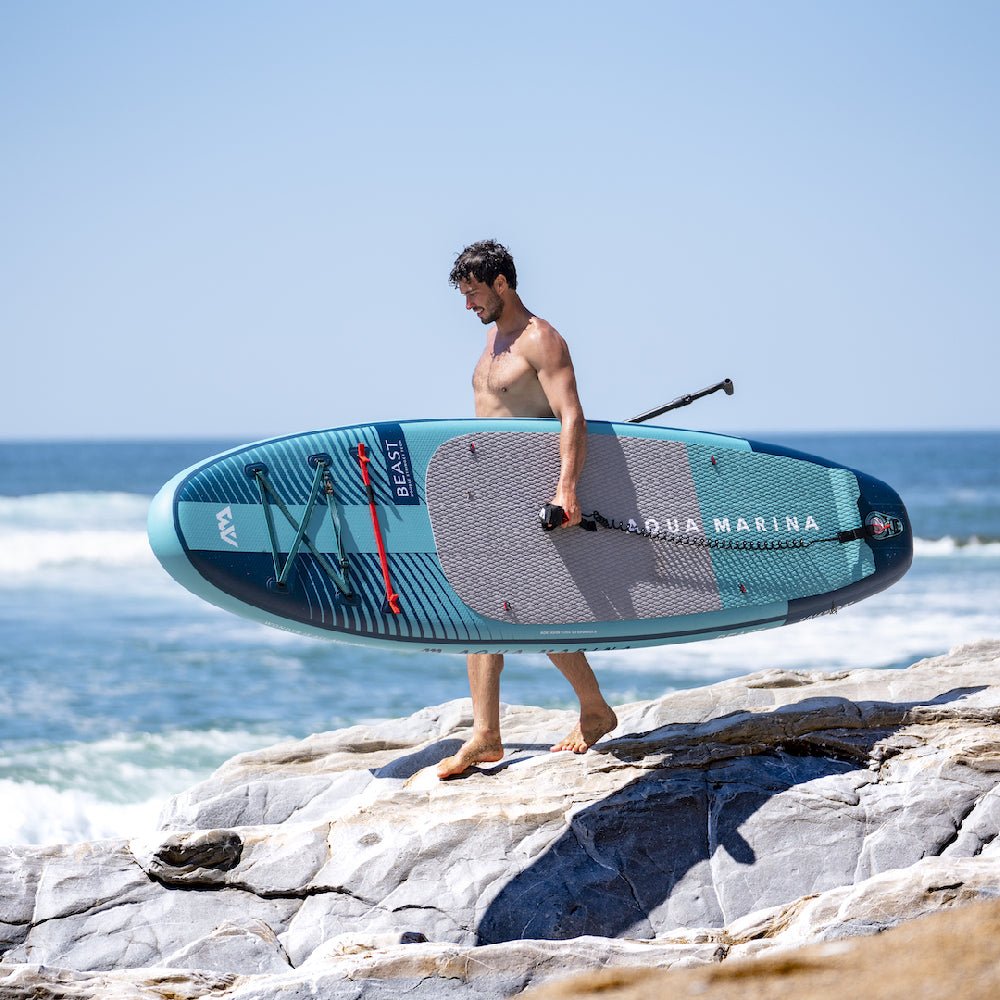 Aqua Marina Beast BT-23BEP Advanced All-Around Inflatable SUP With Carbon Hybrid Paddle, 10FT (SAK89512)