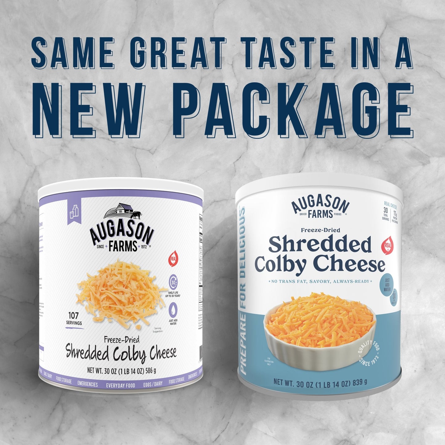 Freeze Dried Shredded Colby Cheese Can, 30 Servings