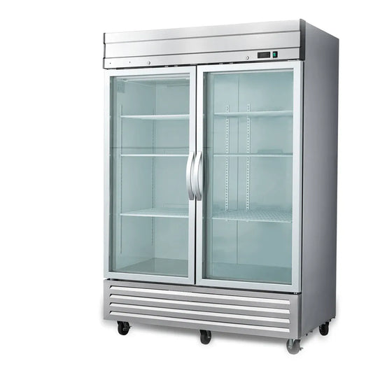 Genkraft GST - 49 BRG Double Glass Door - Refrigerator - Freezeandfry.com - Little Red General Store