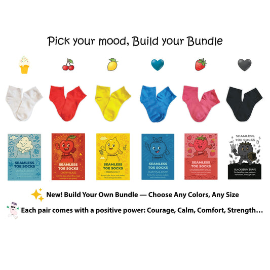 SmoothToe™ Ankle Fruit Feelings Collection –Seamless Toe Sensory-Friendly Socks *Single Pair / Build Your Bundle