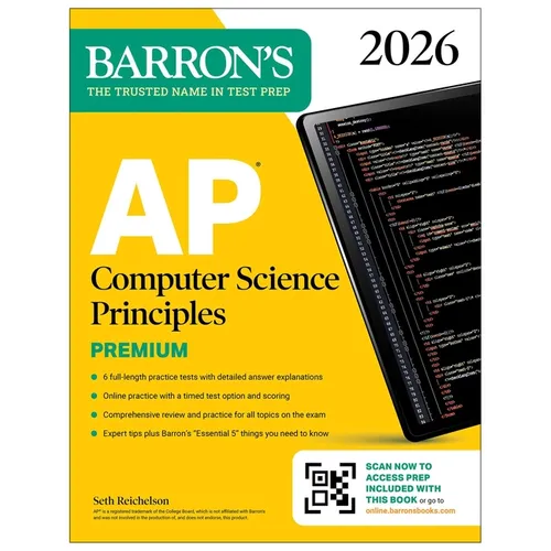 AP Computer Science Principles Premium, 2026: Prep Book with 6 Practice Tests + Comprehensive Review + Online Practice