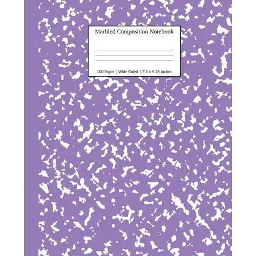Marbled Composition Notebook: Lavender Marble Wide Ruled Paper Subject Book