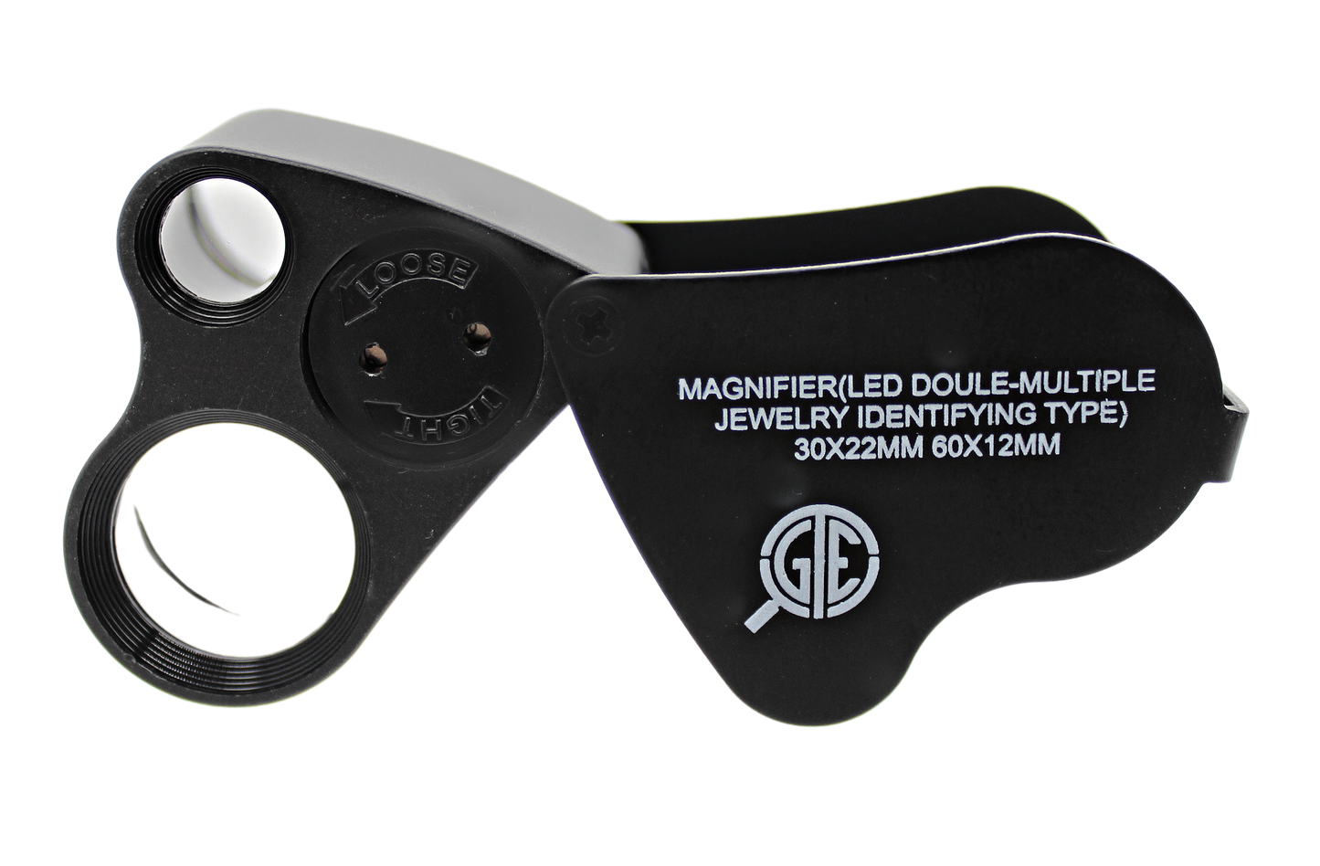 GTE 30X 60X Illuminated Jewelers Eye Loupe Foldable Magnifier Bright LED Light