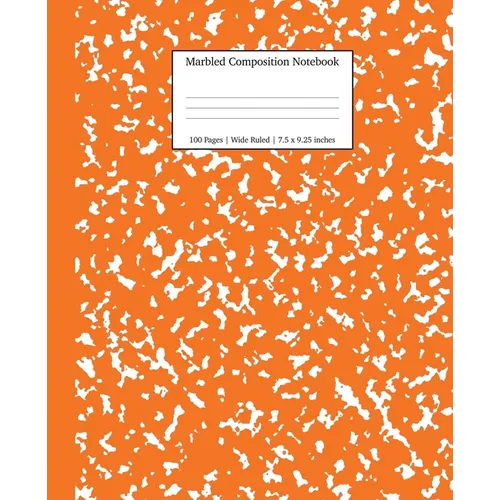 Marbled Composition Notebook: Pumpkin Marble Wide Ruled Paper Subject Book