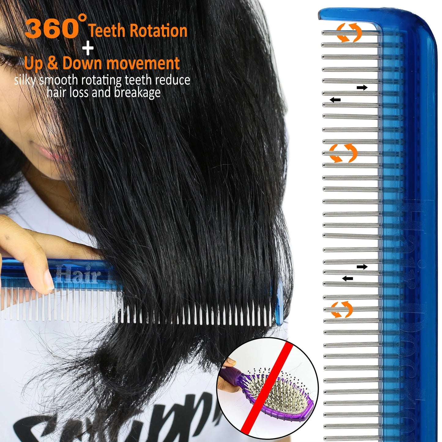 Vanity Comb with Rotating Pins Reduces Hair Damage - Hair Doctor Products - Little Red General Store