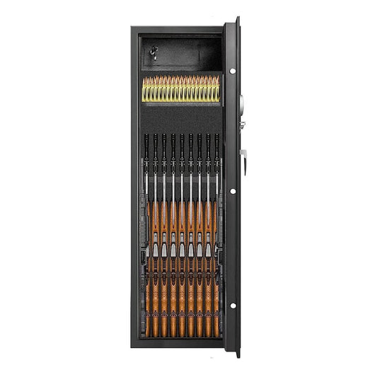 57" Heavy Duty Anti-Theft Fireproof Biometric Gun Rifle Pistol Safe For Home, 11-12 Guns (SAK53816)