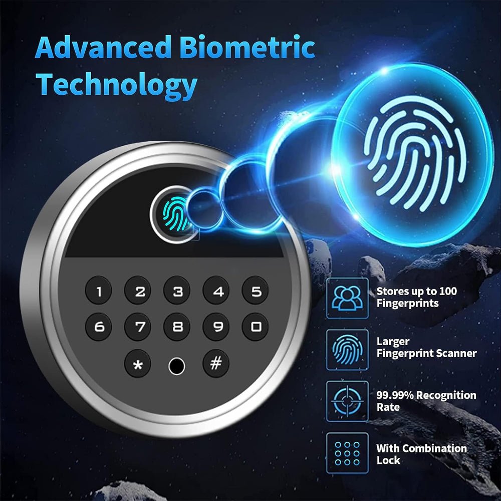 57" Heavy Duty Anti-Theft Fireproof Biometric Gun Rifle Pistol Safe For Home, 11-12 Guns (SAK53816)