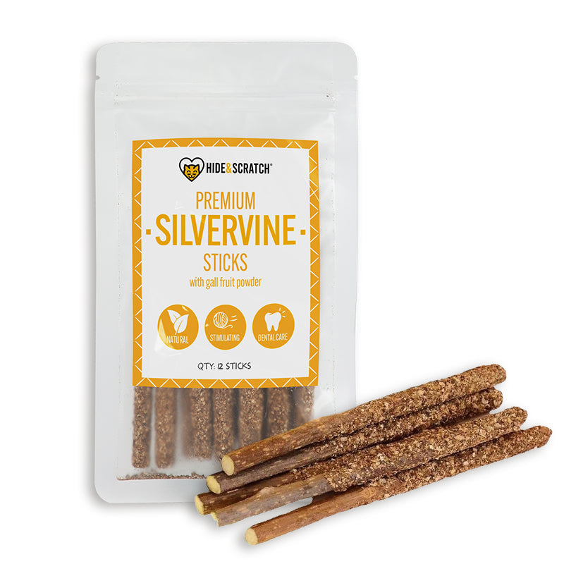Premium Silvervine Sticks with Gall Fruit Powder (12 ct) - Hide & Scratch - Little Red General Store