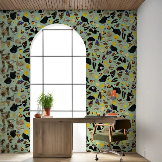Butterfly Terrazzo Wallpaper, mint