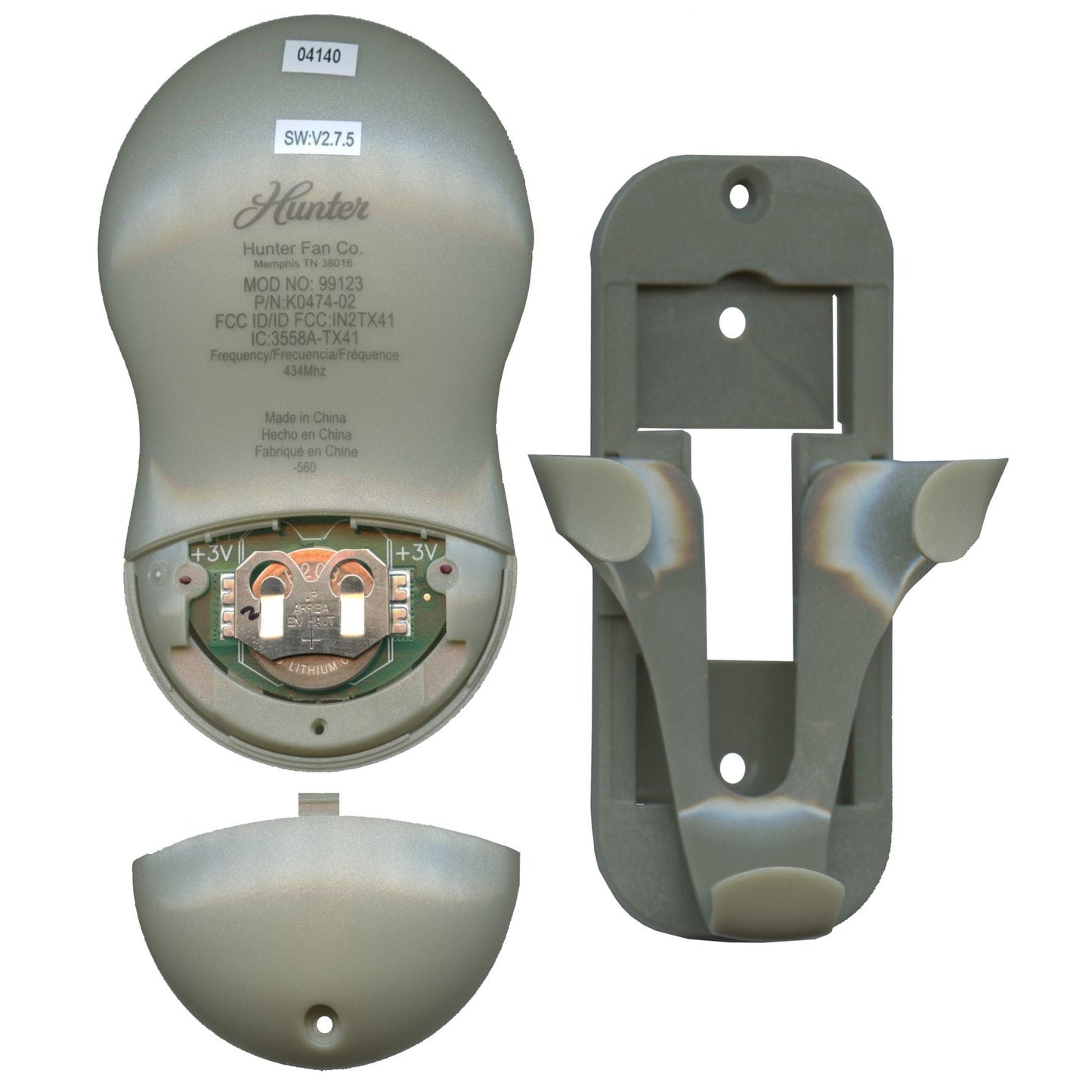 Substitute for Hunter 99123 / K0474-02 / IN2TX41 Universal 3 Speed Ceiling Fan Remote Control - 99123 [99122]