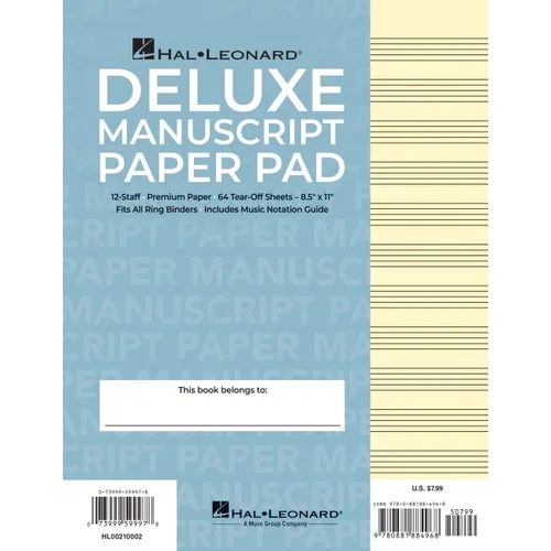 Manuscript Paper (Deluxe Pad)(Blue Cover)