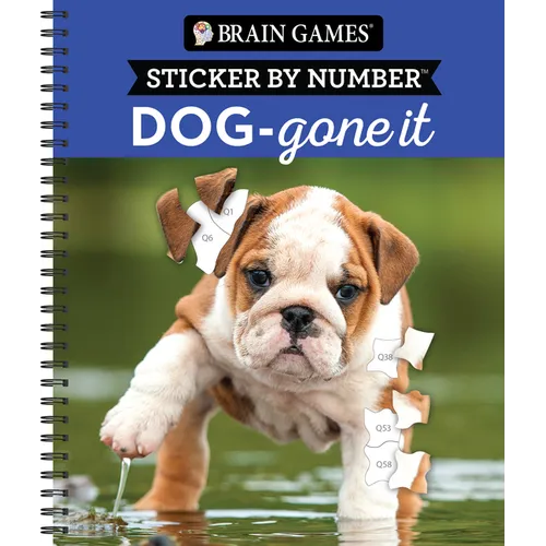 Brain Games - Sticker by Number: Dog-Gone It (28 Images to Sticker)