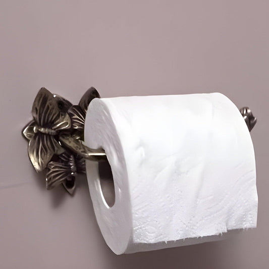 Brass Butterfly Roll Holder - Antique Brass