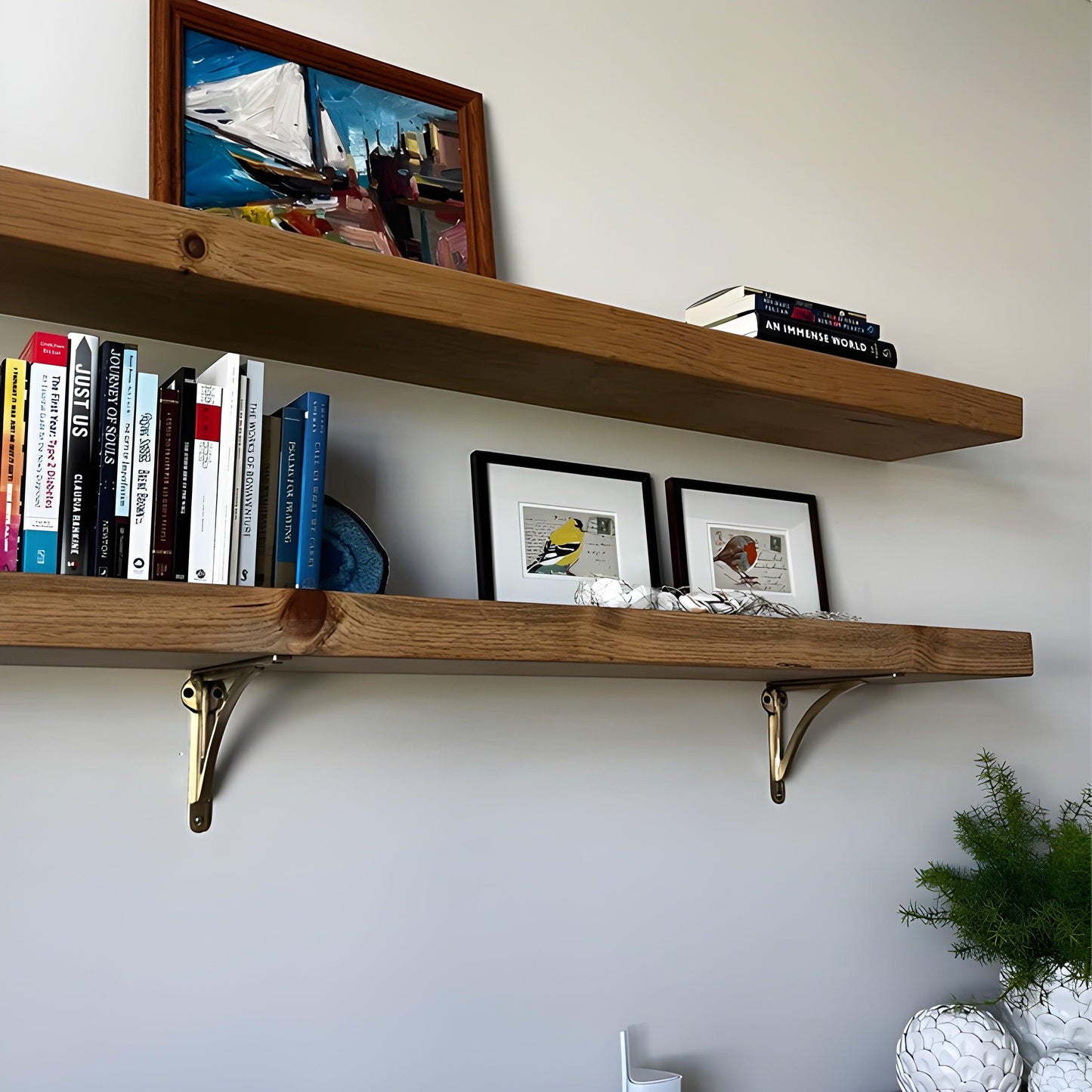 Arched Shelf Bracket - Antique Brass