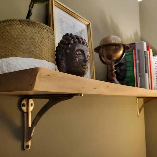 Arched Shelf Bracket - Antique Brass