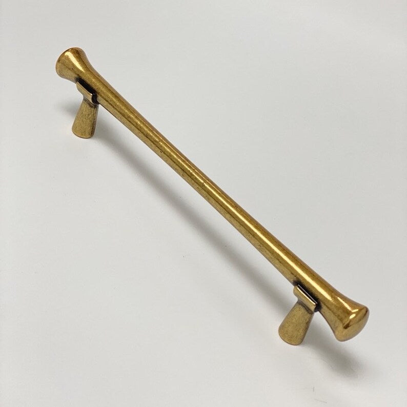 Hourglass "Tuscany" Drawer Pulls and Knobs in Antique Brass