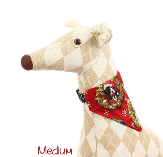 Christmas Dogs on Red Pet Scarf
