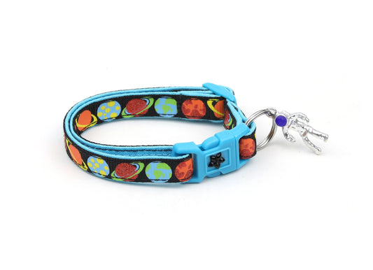Planets on Black Cat Collar
