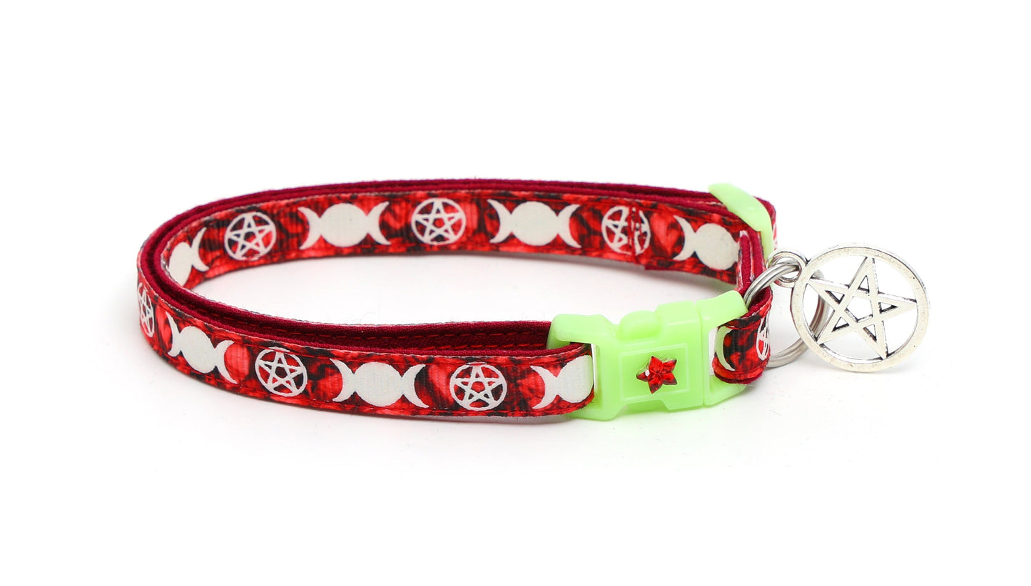 Witch's Familiar on Ruby Cat Collar