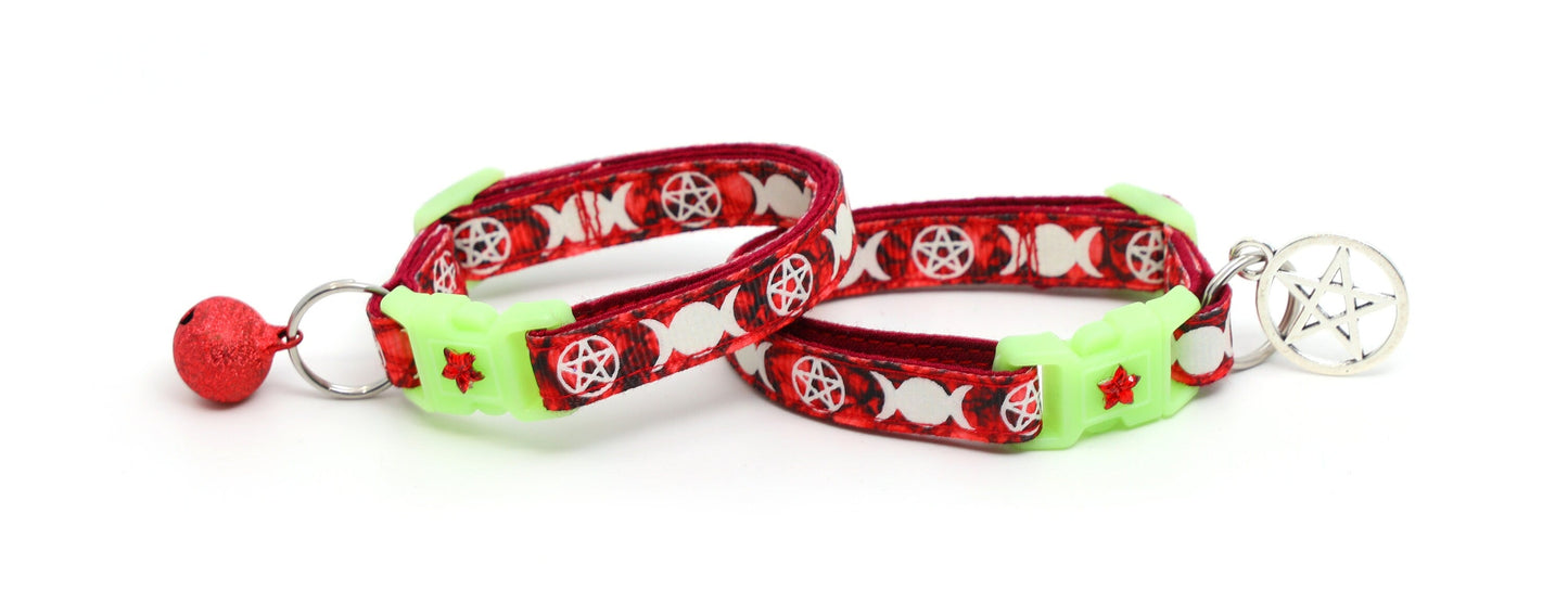Witch's Familiar on Ruby Cat Collar