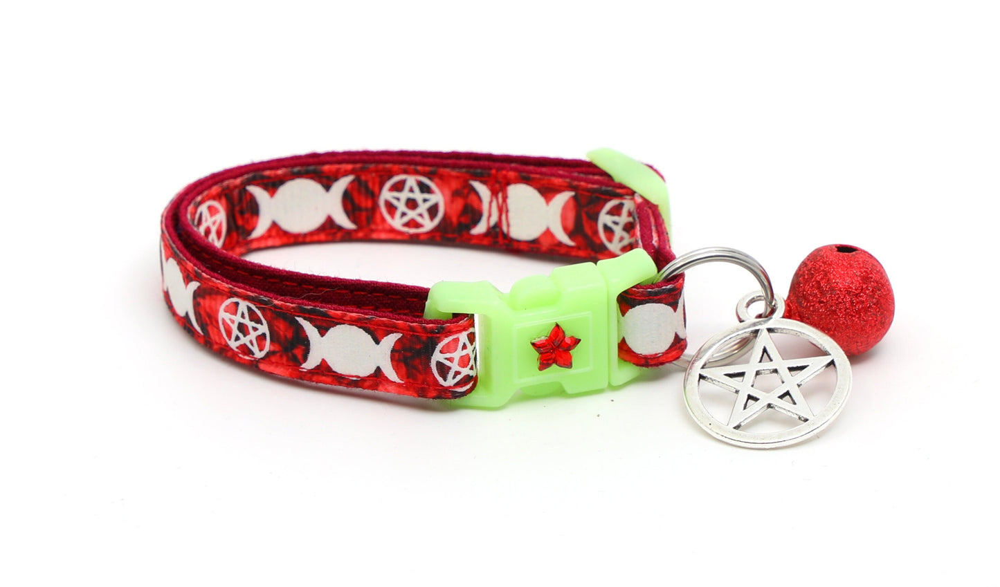 Witch's Familiar on Ruby Cat Collar