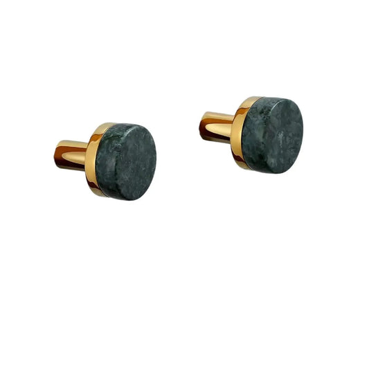 Modern Round Hook - Brass and Marble