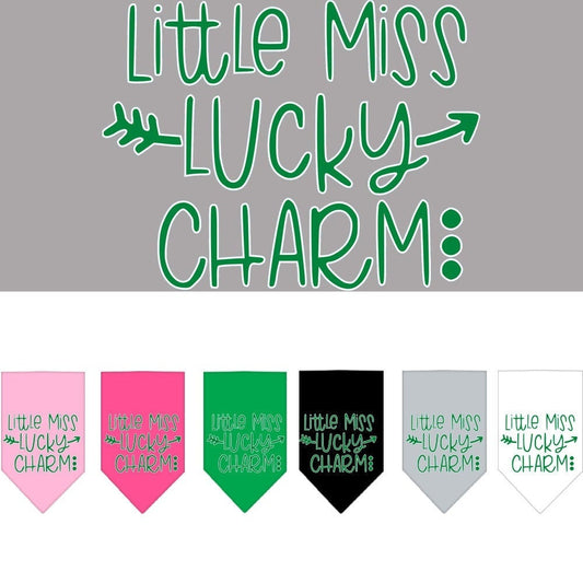 Pet and Dog Bandana Screen Printed, "Little Miss Lucky Charm"