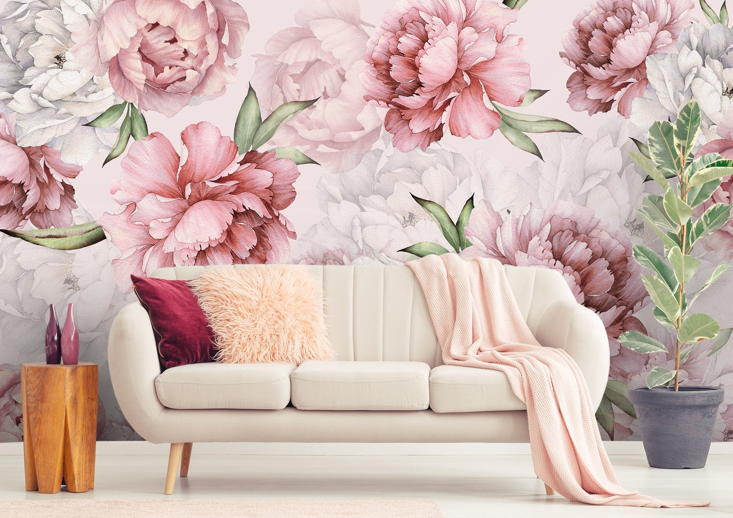 Pinky Peony Mural